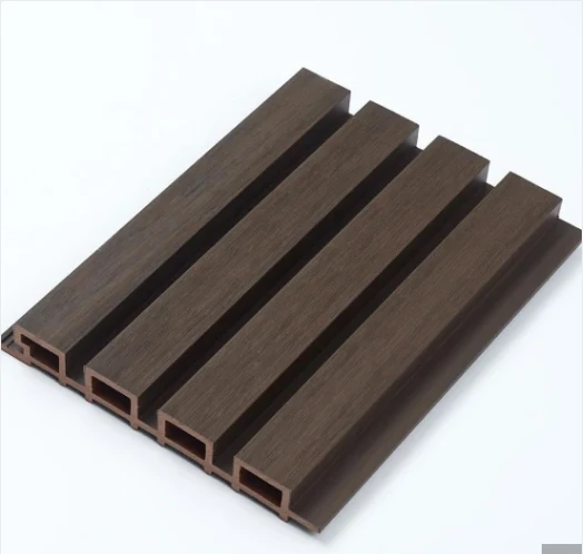 3D Embossed Wood Plastic Exterior Waterproof Wall Cladding Exterior WPC Board Decorative Hollow WPC Wall Panel
